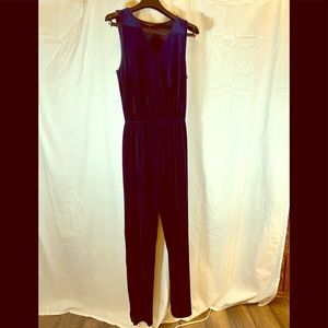 Women’s Velvet Sapphire Jumpsuit, Size Large
